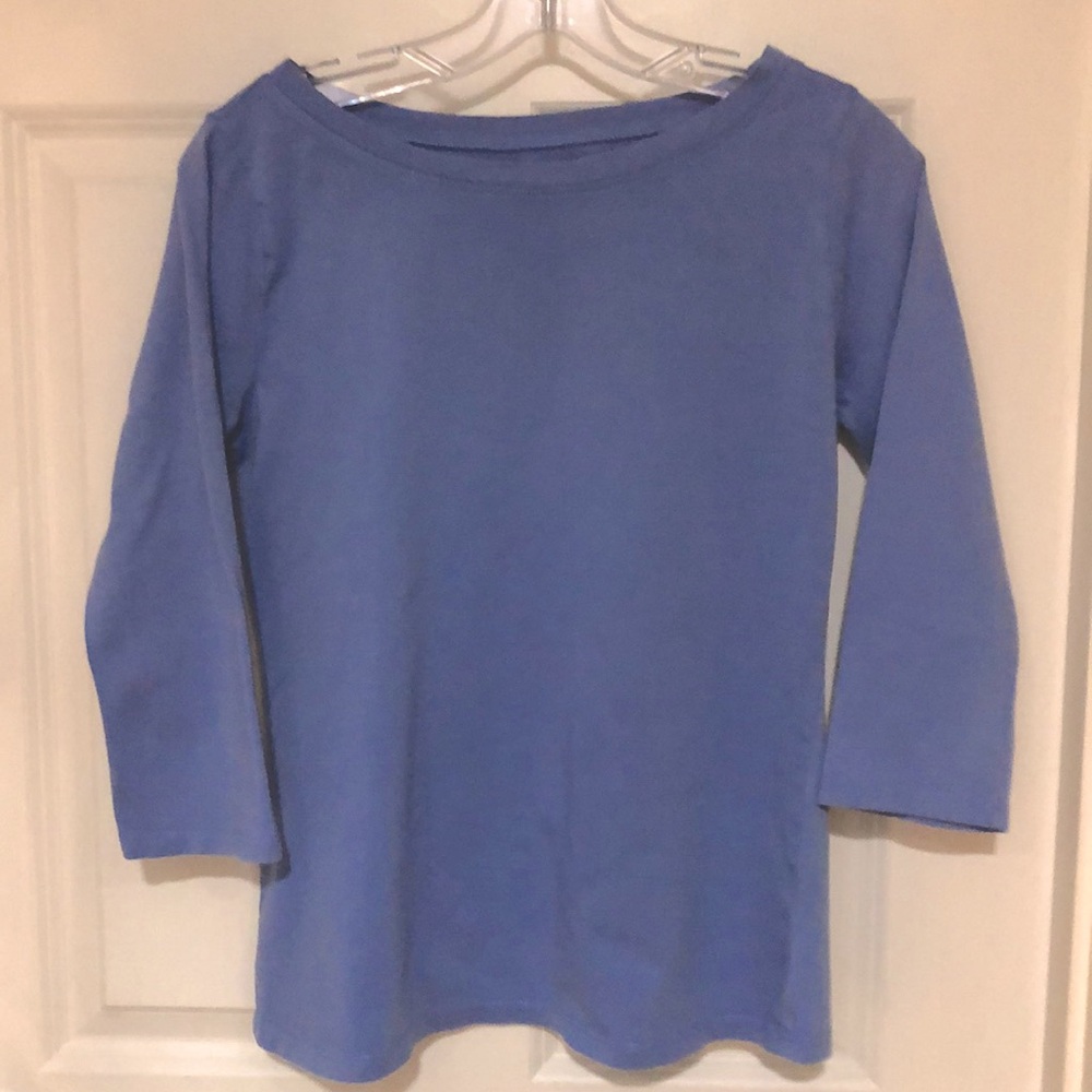 Grace periwinkle pima cotton 3/4 length tee
